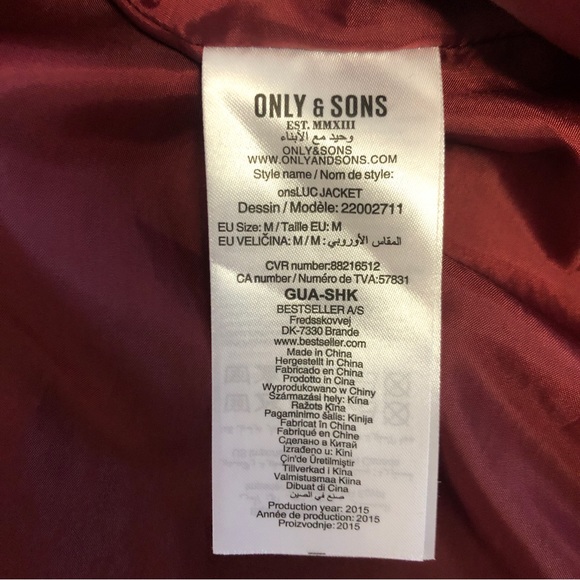 Only & Sons Men’s Jacket Size M - Picture 9 of 10